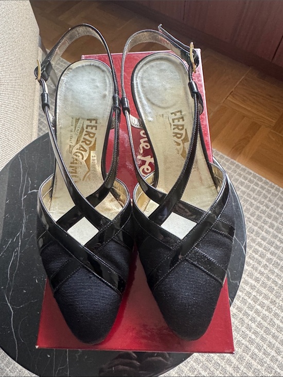 Salvatore Ferragamo Shoes - Salvatore Ferragamo Black Crisscross Slingback Dress Shoes